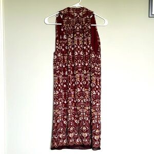 Max Studio Dress Womens S Burgundy Halter Floral Dress